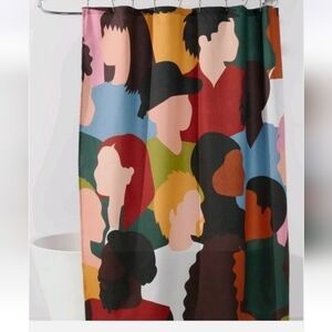 NEW 2 Pack Room Essentials "All Together" Multi Color Shower Curtains72" x 72"